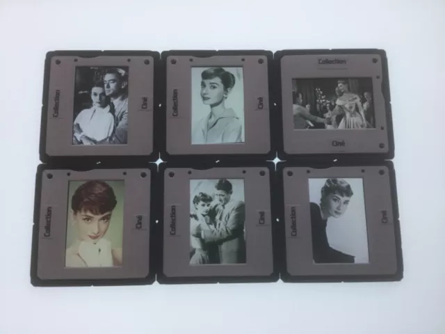 Lot De 6 Diapositives De Presse Slides Audrey Hepburn "Roman Holiday" L42