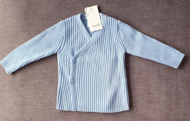 BNWT Seed Heritage Baby Top winter Size 00 3-6 month infant RR$49.95 Blue Cotton