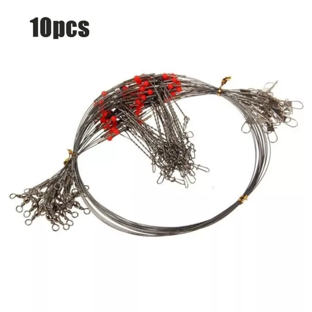 Rolling Swivels Fishing Wire Line Leader Trace With Snap Rope Wire Safety Snaps