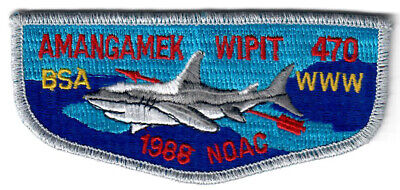 Order of the Arrow (OA) Flap Lodge 470 Amangamek-Wipit S12b cb NOAC 1988