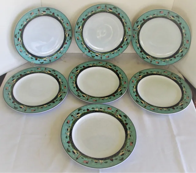 Warren Kimble Coastal Breeze Dinner Plates Set of 7 Sakura