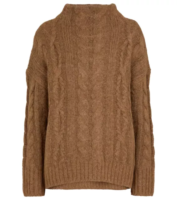 NWT Vince Cable Braid Alpaca & Wool Blend Sweater in Camel - Size XL #S5071