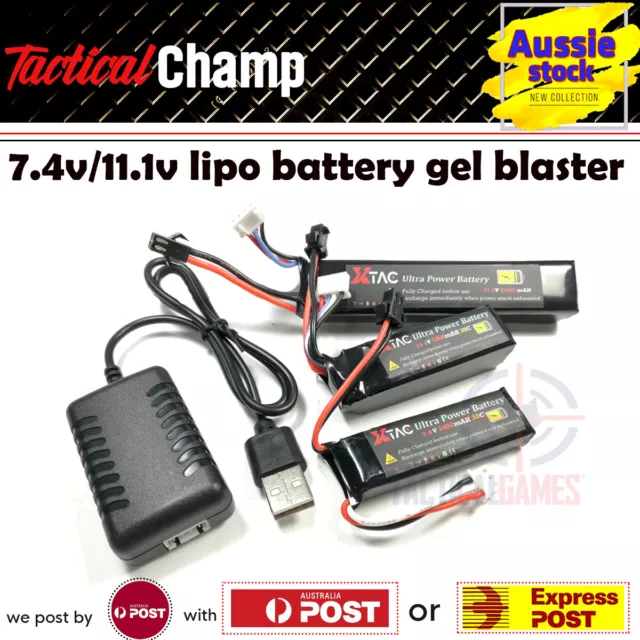 Lipo battery 11.1v/7.4v Gel Blaster Toy USB Charger JM Gen 8 J8 J9 CYMA J10 AU