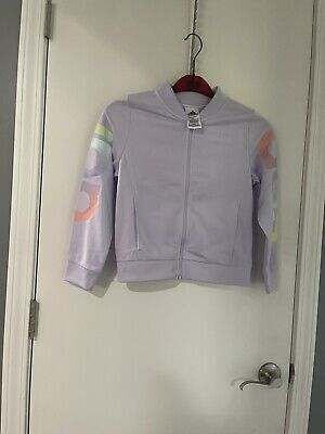 Adidas Purple Full Zip Activewear Jacket Youth Girls Size Medium (10-12)