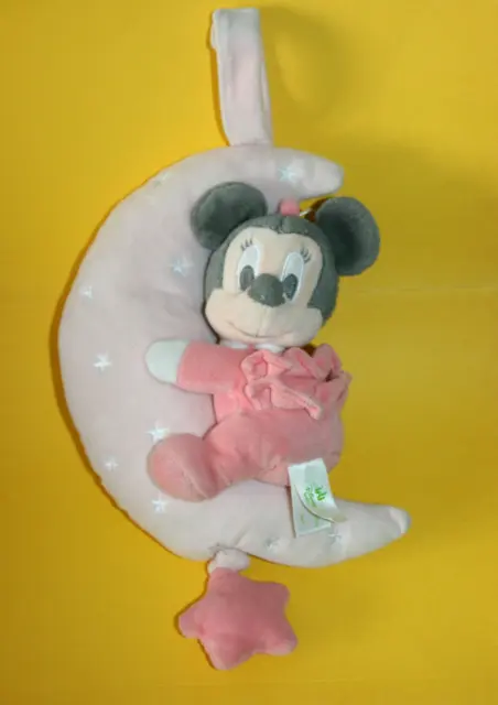 Disney Baby Doudou Peluche Minnie Musical Moon Rose Lune Etoile Excellent Etat