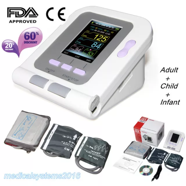 CONTEC-08A Digital Blood Pressure Monitor Adult/Pediatric/Child Upper Arm Cuffs