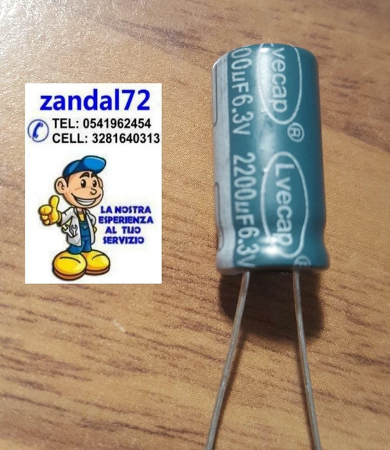 Condensatori Elettrolitici 2200uF 25V - Confezione Da 10 Pezzi Per Riparazioni Elettroniche - Foto 5