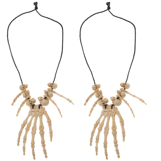 2 Pcs Skelett Halskette Totenkopf-Anhänger Jahrgang Schädel