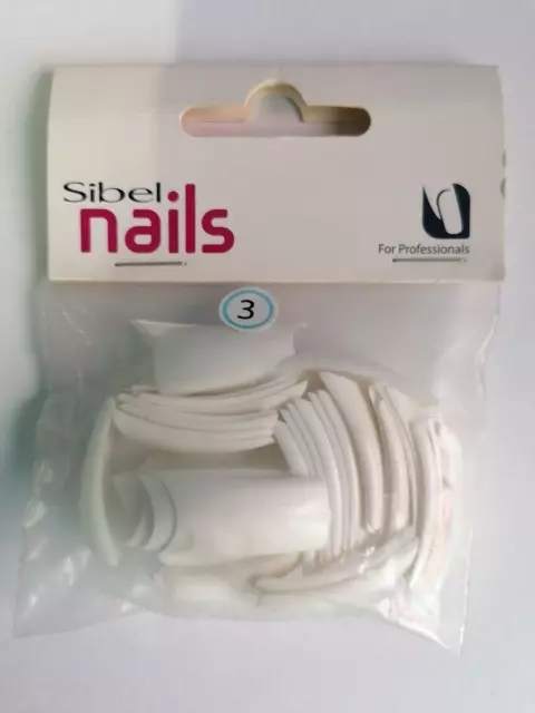 sibel nails  50tips/capsules blanches taille 3