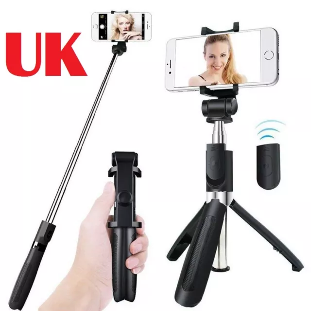 Remote Bluetooth Selfie Stick Extendable Telescopic Phone Stand Monopod Tripod