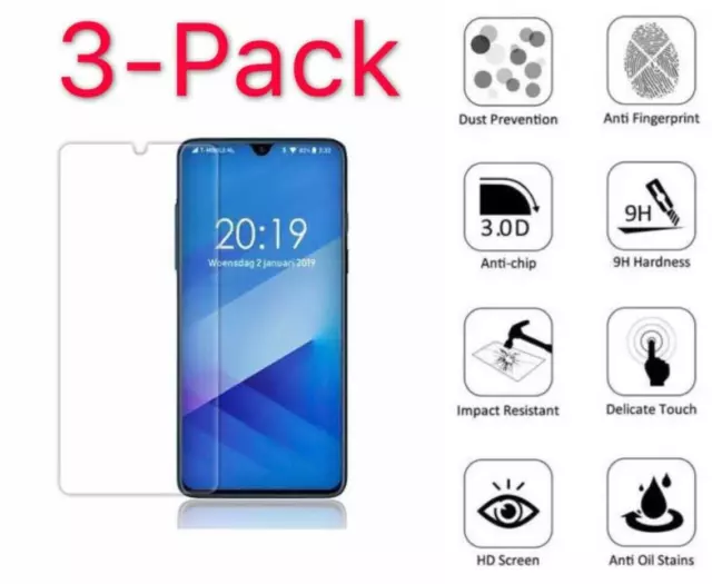 3-Pack Premium Tempered Glass HD Screen Protector For Samsung Galaxy A20 A30 A50