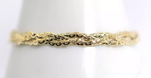 925 Sterling Plaqué Or Demi-Ronde Fouettée Chaîne D'Ancre Bracelet Tressé