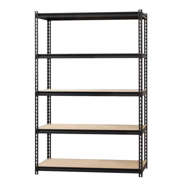 Iron Horse 2300 lb Riveted Shelving, 5-Shelf, 72"Hx48"Wx18"D, Black