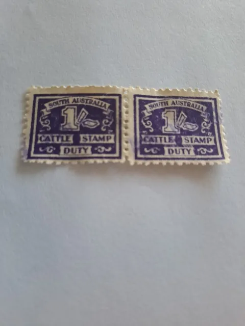 South Australian Cattle Stamp Duty 1/- Early 1900s ..2 Together 3