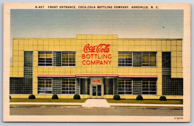 Asheville, NC Coca Cola Bottling Company Linen Postcard c1930's-40's VGC Scarce