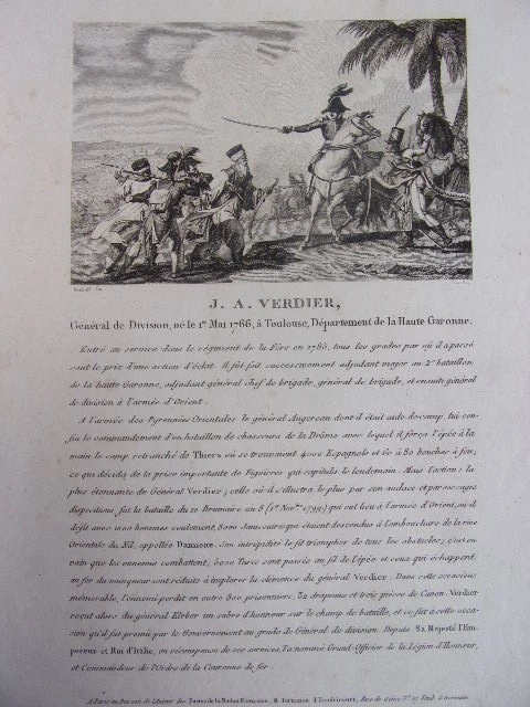 J.A. VERDIER General of Division, born May 1, 1766 in Toulouse