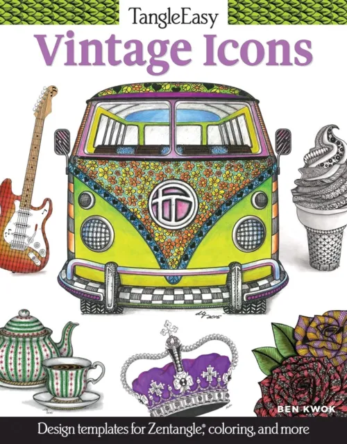 Vintage Icons: Design templates for Zentangle colouring, and design Book, New PB