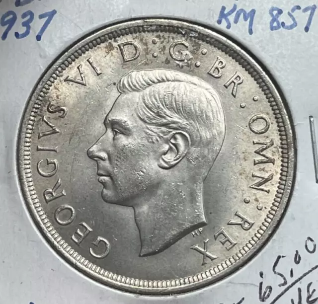 1937 Great Britain 1 One Crown - Silver