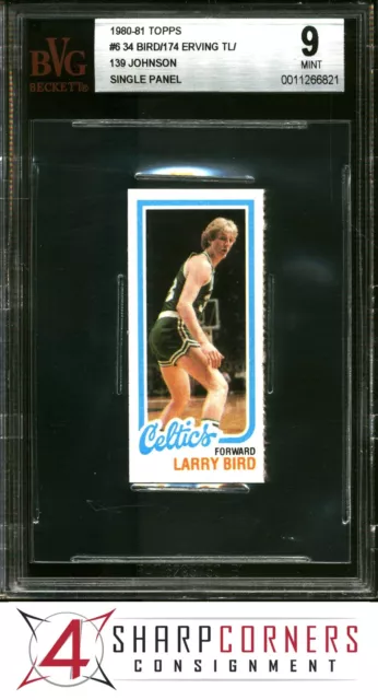 1980 Topps #34 Larry Bird Rc Celtics Hof Single Panel Bvg 9