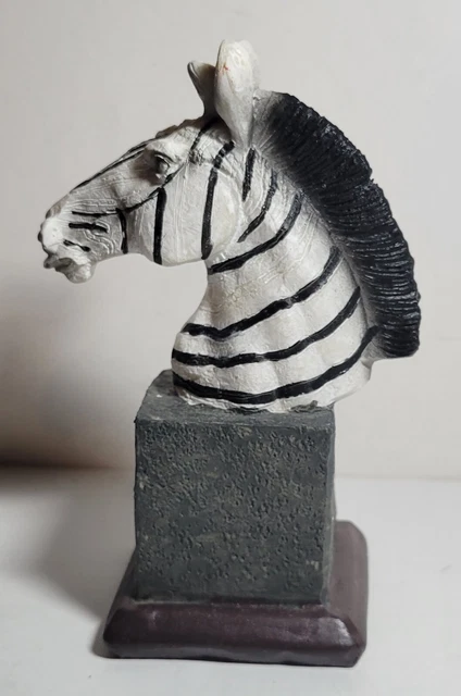 Vtg ZEBRA Head Figurine  5" inch tall collectible Beautiful