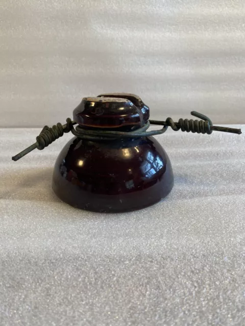 Vintage Brown Glazed Ceramic (Pinco?) Insulator with character!