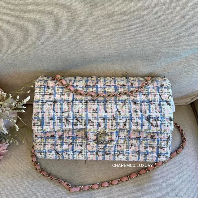 pink chanel tweed bag