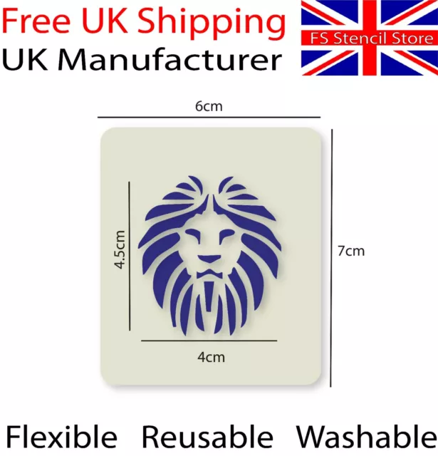 Lion Crafting Card Making Face Painting Stencil 7cm x 6cm Washable Reusable