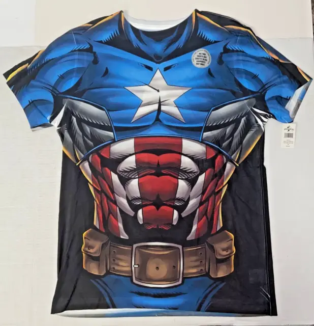 Brand New w Tags! Universal Studios Captain America Costume Sub Tee Shirt Size M