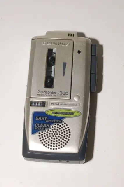 Olympus Pearlcorder J300 Microcassette Recorder Voice Activated Tested Working