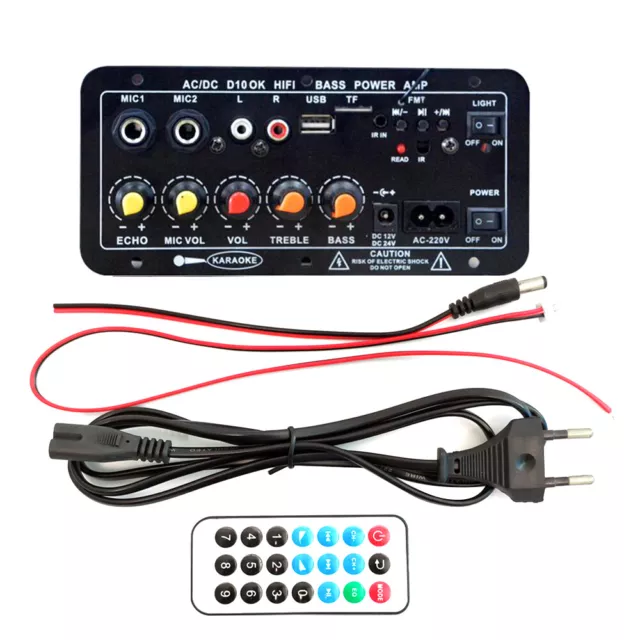 Digital Bluetooth Stereo Amplifier Board Subwoofer Dual Microphone For Speaker