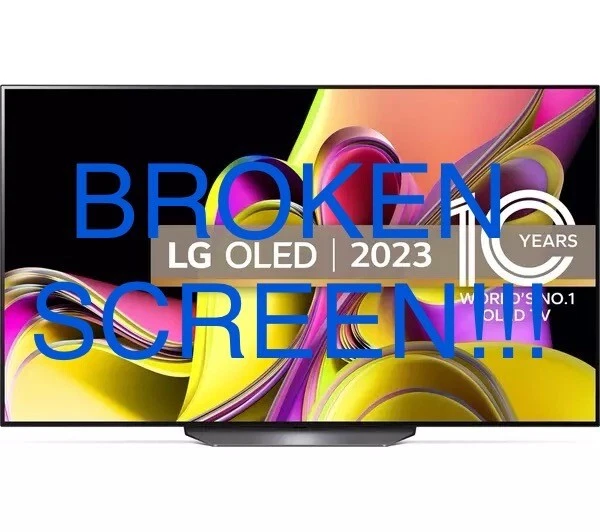 LG OLED65B36LA 65" 2023 Smart 4K Ultra HD HDR OLED TV with “BROKEN SCREEN”