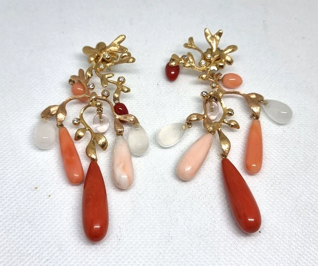 OLE LYNGGAARD GIPSY EARRINGS with 18k GOLD 0.21ct DIAMONDS MIXED STONES 11 000.00 PicClick UK