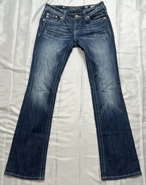 Miss Me Women’s Size 28 Bootcut Stretch Denim Embellished Blue Jeans