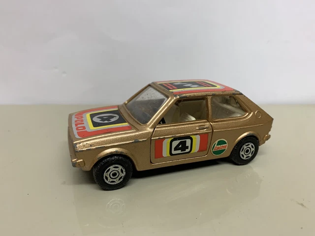 Corgi VW Polo Mk1 Volkswagen Rally Car Gold 1980s Vintage Die Cast 1/32 No.302