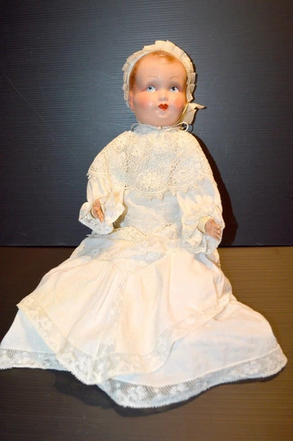 Tres beau Poupon Poupée américaine 1960 cheveux moulé de 52 cm