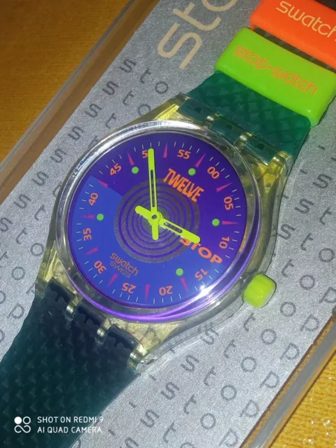 Swatch Stop Watch 1993 Orologio Ssk101 Nuovo Perfetto Funzionante Vintage