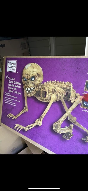 6 Ft Poseable Skeleton
 NEW HOME DEPOT Accents Halloween Creeper 6 ft Poseable Skeleton Life