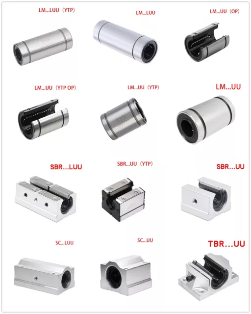 Linear Ball Bearing SC / LM / LME / SBR / TBR All Model Sizes for CNC 3D Printer