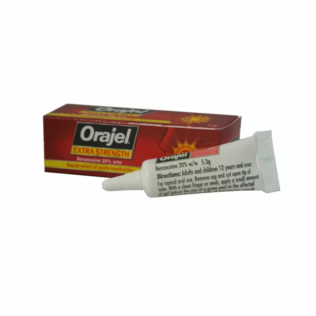 Orajel Extra Strength Acute Toothache Dental Gel 20% W/w Benzocaine 5.3g