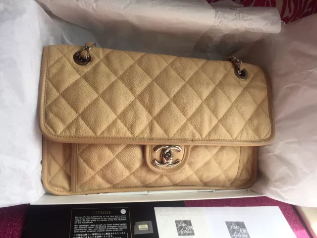 Sold at Auction: Chanel Classic Single Flap Light Beige Bag