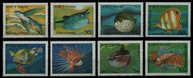 Vietnam 1984 - Mi-Nr. 1432-1439 (*) - ohne Gummi verausgabt - Fische / Fish