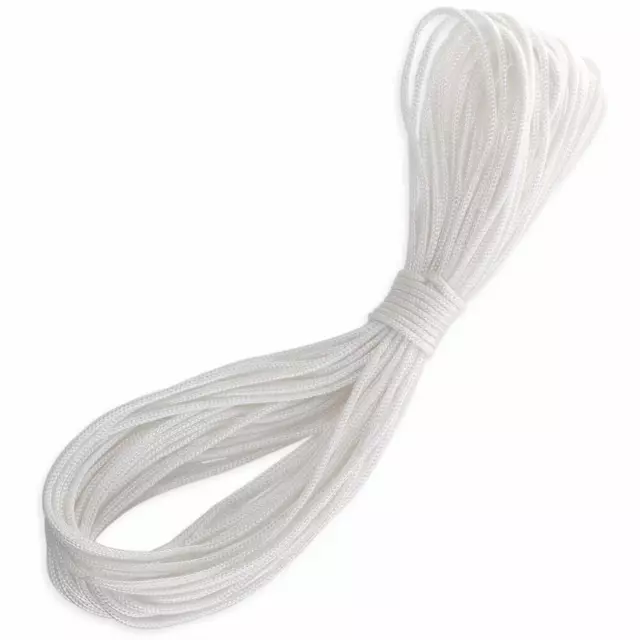 Polyester Picture Frame Hanging White Braided Cord String 2.2mm - 6 Meters