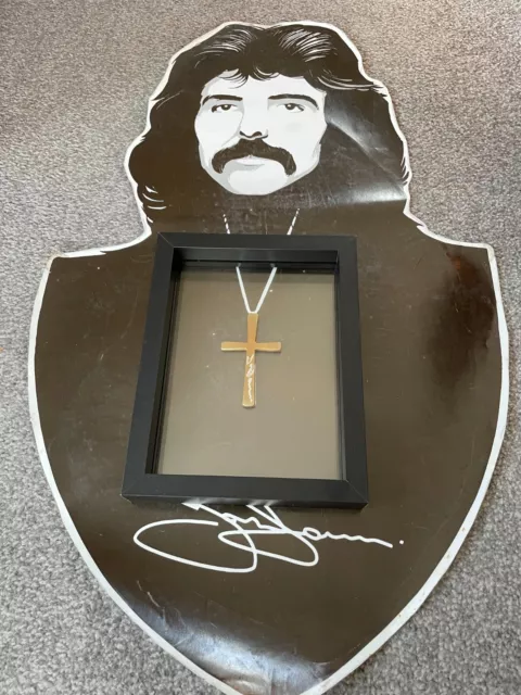 tony Iommi signed master pattern cross from the black sabbath bench birmingham