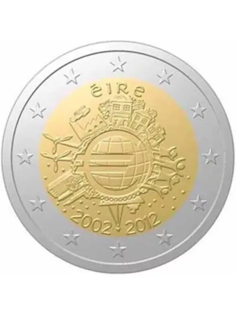 2 Euros Commémorative Irlande 2012 10ans De L'euro UNC Neuve