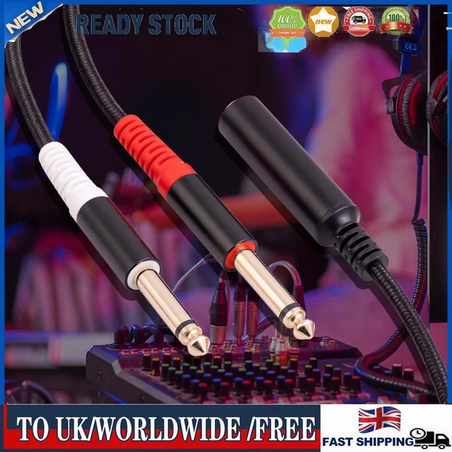 1/4 TRS To 1/4 TS Y Splitter Adiuo Cable Copper Wire Shield for Mixer Headset