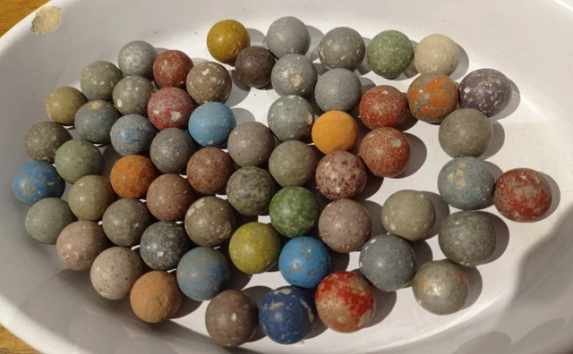 Lot De 4,5 Kg De Billes Anciennes En Terre Cuite - Calots Et Cailles - Occasion
