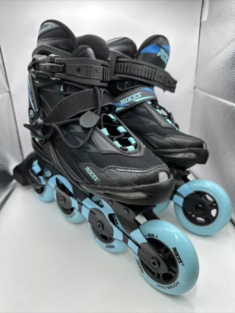 Roces Roller Skates Boys Black Blue Uk Size 4 (ref)