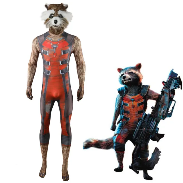 The Guardians of the Galaxy Rocket Raccoon Jumpsuit Cosplay Costume Halloween UK