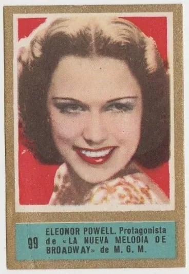 Eleanor Powell 1952 Fernando Fuentes Tobacco Card #99 Fedora Film Star E5