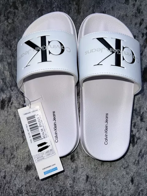 Calvin Klein Logo Slides Children Footwear kids Sandalboy girl Slipper Size 12.5